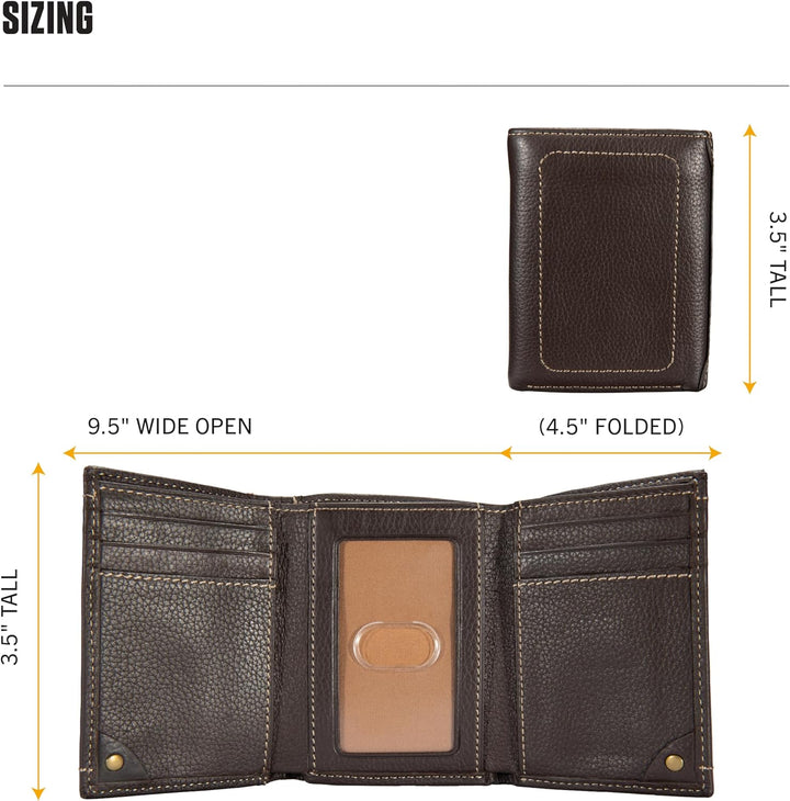 Carhartt Carteras de cuero de grano completo para hombre, diseño du...