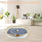 Cesta de cuerda para gatos, cama ovalada de algodón con