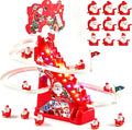 Juego de juguetes de escalada de Papá Noel, juguetes eléctricos de escalada con diapositivas para jugar juego de carreras de Papá Noel, juguetes de escalada con luz LED, música y 9 figuras para niños
