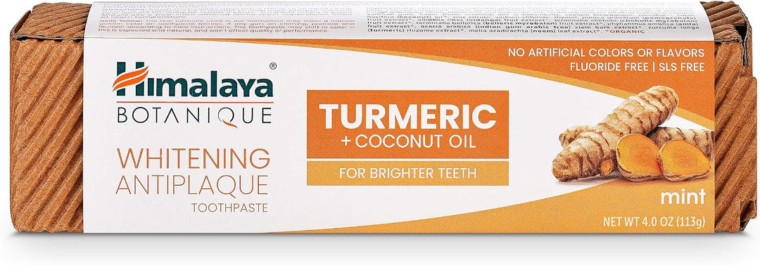 Himalaya Botanique - Pasta de dientes de hierbas antiplaca de cúrcu...