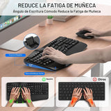 EDJO - Combo de teclado y mouse inalámbricos, teclas onduladas de t...