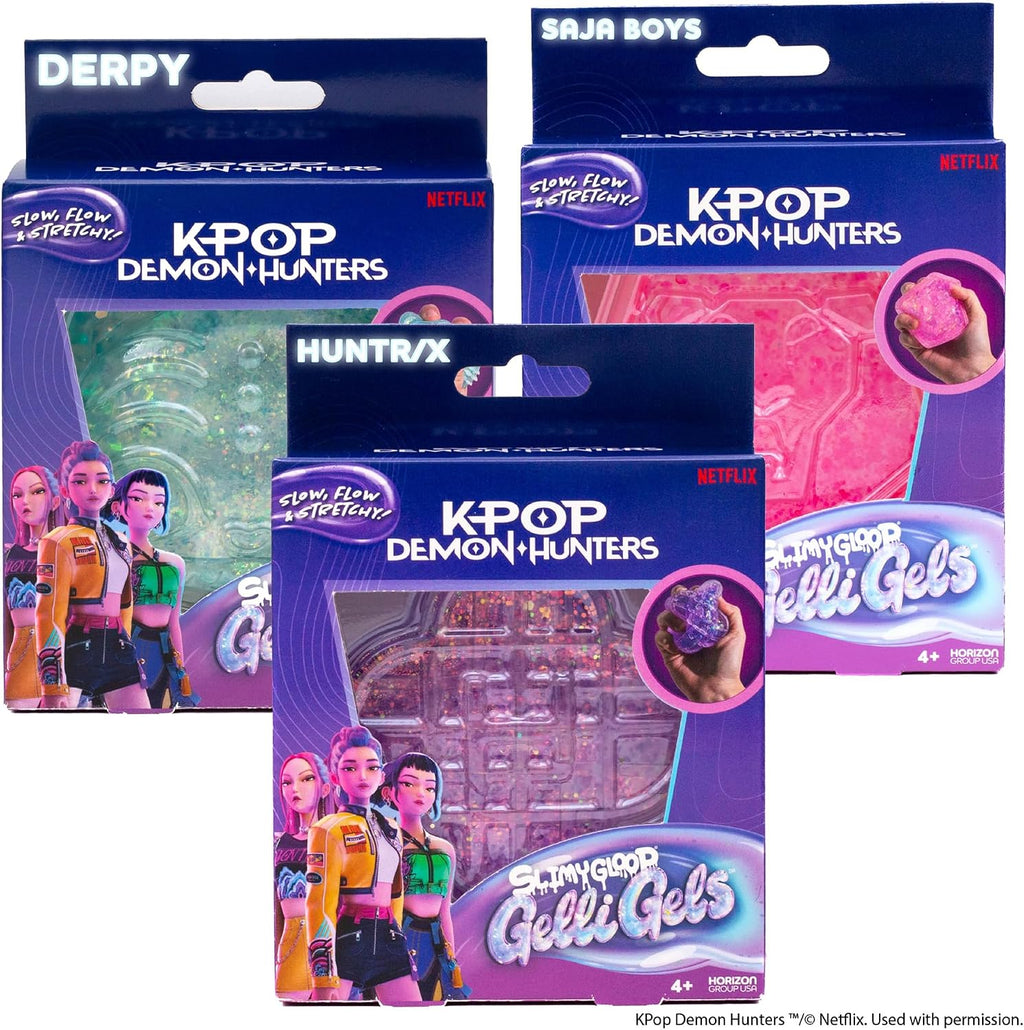 Horizon Group USA Slimygloop Gelli Gels, Netflix Kpop Demon Hunters 3 Pack