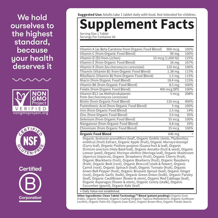 Suplemento multivitamínico orgánico Garden of Life, para mujer, tab...