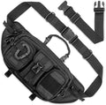 Riñonera grande inspirada en la táctica para hombres. Accesorios Techwear perfectos EDC Bag para hombres. Riñonera multifuncional, Negro -, Large 5 Bolsillos