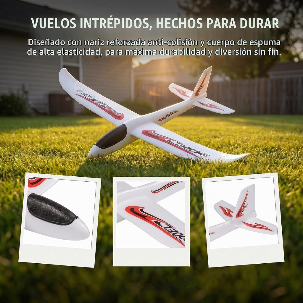 Alasum - 2 planeadores de avión de espuma, 39 pulgadas, 2 modos de vuelo