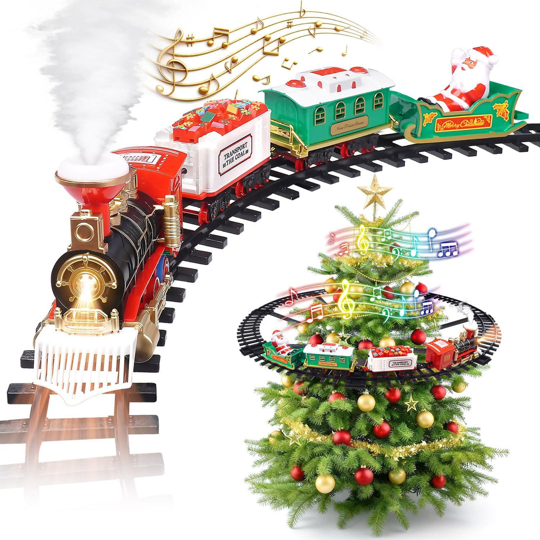 Juego de tren de juguetes para alrededor del árbol para 3