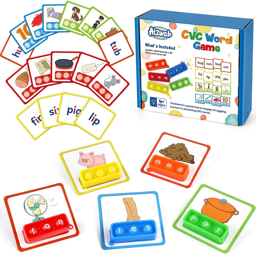 Aizweb Juego de Palabras CVC, Juegos de Fonética Tarjetas Flash par...