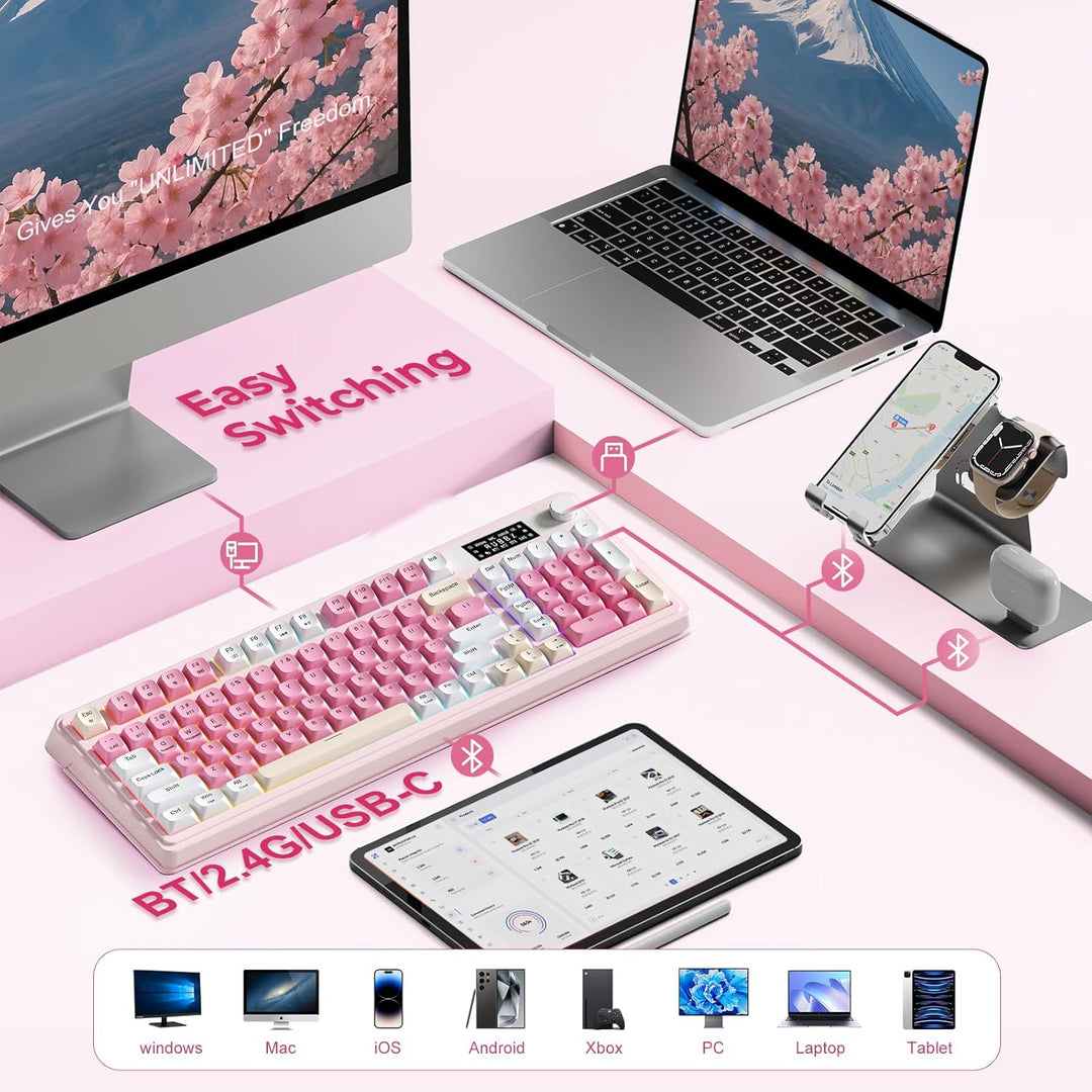 AULA S99pro - Teclado inalámbrico para juegos, teclado de computado...