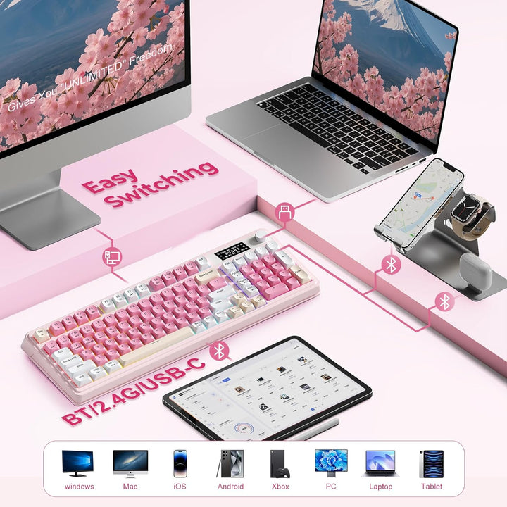 AULA S99pro - Teclado inalámbrico para juegos, teclado de computado...