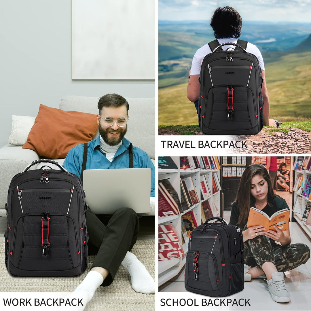 KROSER Mochila de viaje para laptop de 18.4 pulgadas XXXL Mochila p...