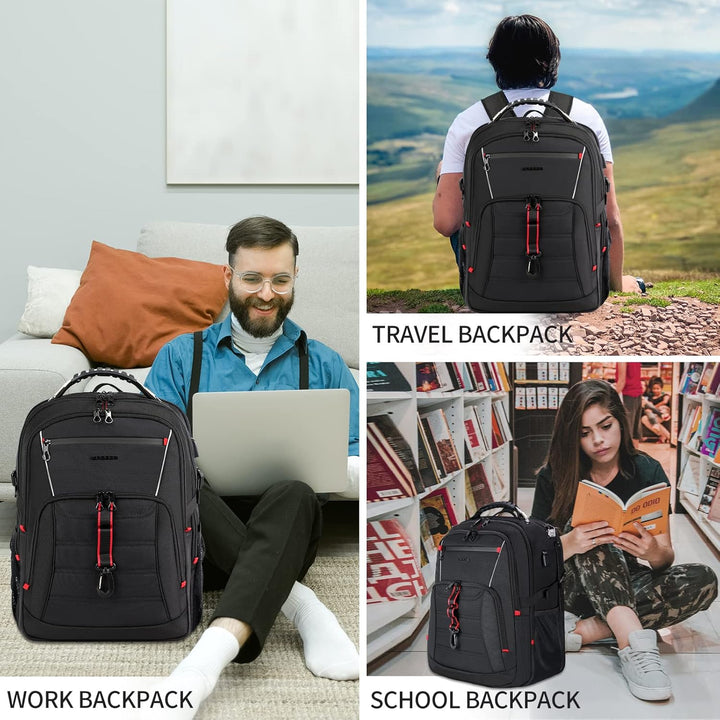 KROSER Mochila de viaje para laptop de 18.4 pulgadas XXXL Mochila p...