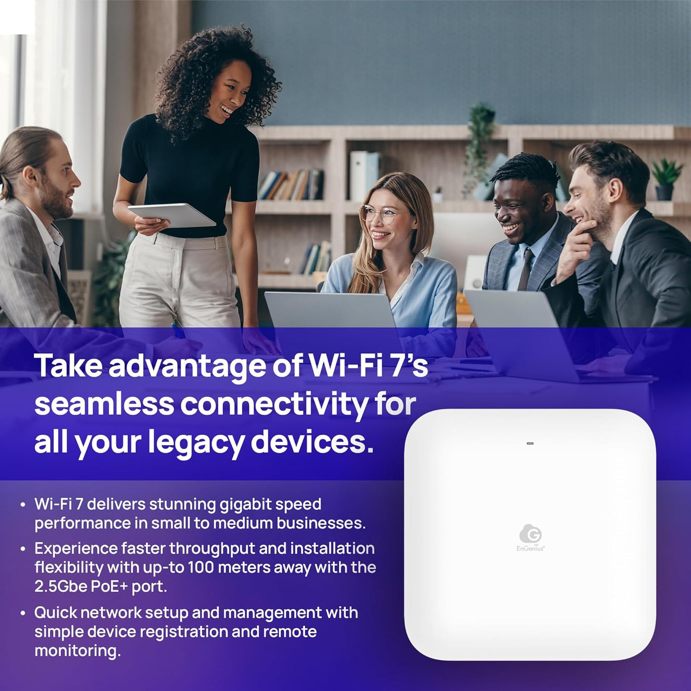 EnGenius Punto de acceso interior ECW520 Wi-Fi 7 Tri-Band - Velocid...
