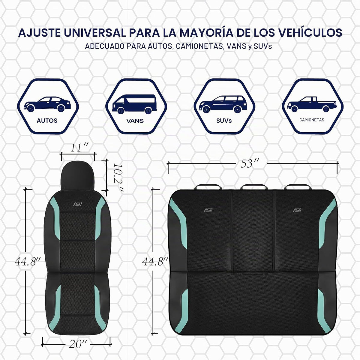 Fundas de asiento de coche de espuma viscoelástica Skechers, fundas de asiento gruesas de malla Air Cool, juegos completos de asientos de coche, compatibles con bolsas de aire, protección de confort