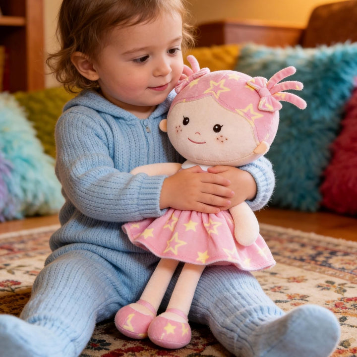 Onetoo First Baby Doll - Muñeca de felpa para niñas, muñeca de trap...