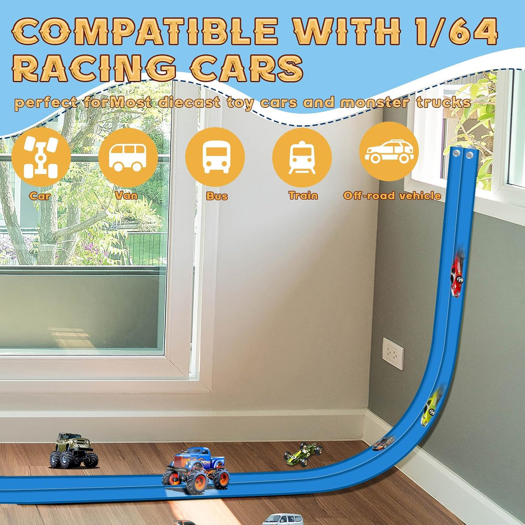 Flex Track - Juego de iniciación de 15 pies, pista de rampa flexibl...