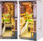 Rolife Kit de Rincón de Libros DIY Sakura Densya, Kit de Rincón de Libros en Miniatura DIY Separador de Libros Decorativo Creativo Inserto para Estantería Rompecabezas 3D para Adultos, Decoraciones de