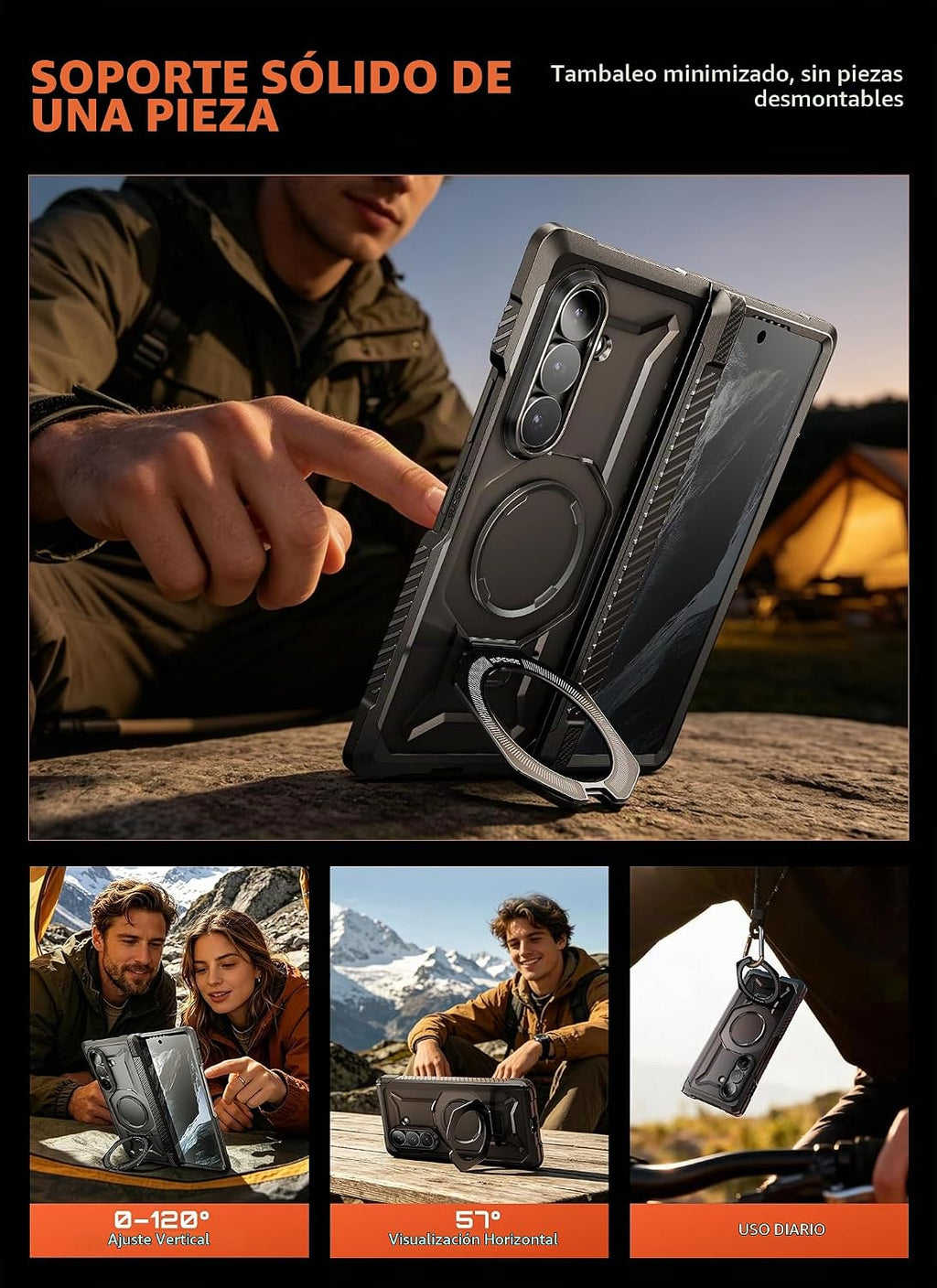 SUPCASE Funda para Galaxy Z Fold 8 Ultra, protectores de pantalla de vidrio