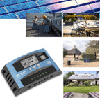 Controlador de carga de panel solar MPPT de 100 A, controlador de cargador de batería solar automático de 12 V/24 V con pantalla LCD, puerto USB dual y temporizador de ajuste de horas de encendido