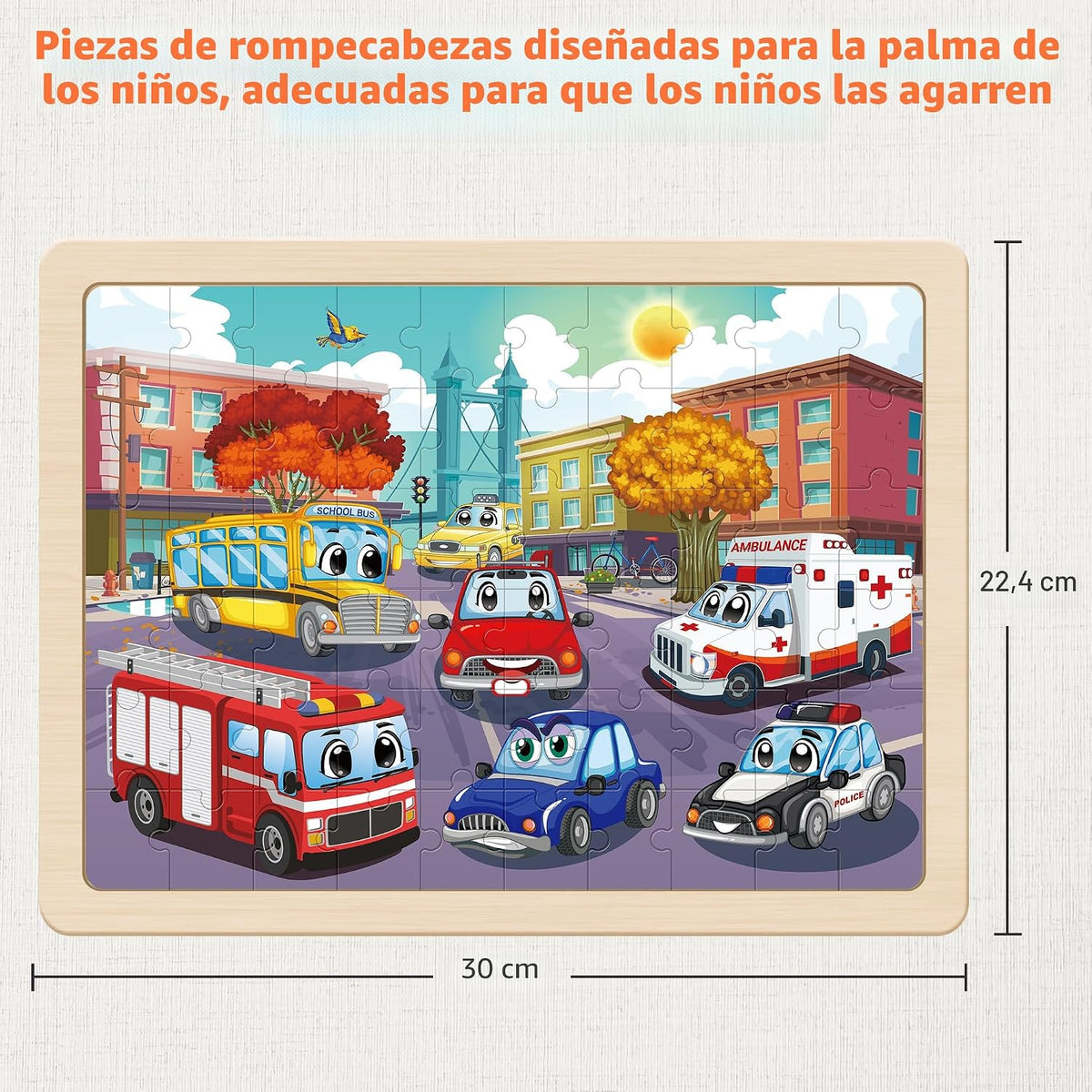 SYNARRY, rompecabezas de madera de vehículos para niños de 4 a 6 años, 6 paquetes de 60 piezas de rompecabezas, juguetes educativos preescolares, regalos para niños de 4 a 8 años, juguetes para niños