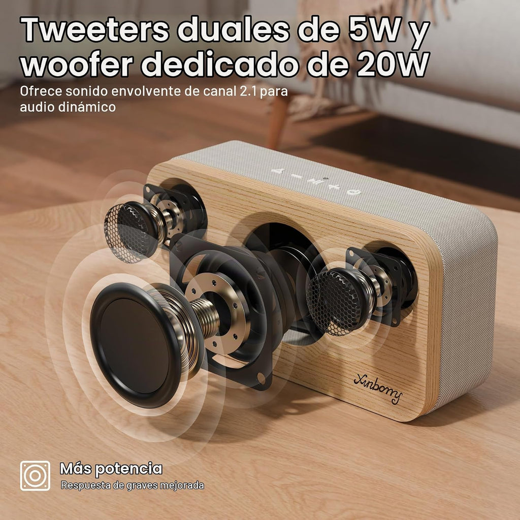 Altavoz Bluetooth, 40W, Inalámbrico Portable, BT 5.3, AUX, Tarjeta TF