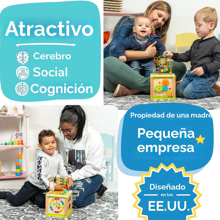Toyventive Cubo de Actividad de Madera para Niños Bebé - Set de Reg...