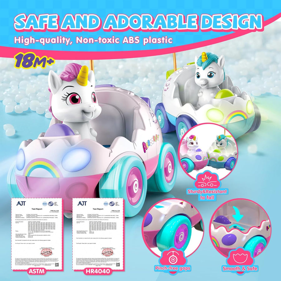 AEROQUEST Juguetes de unicornio para niñas, auto a control remoto p...