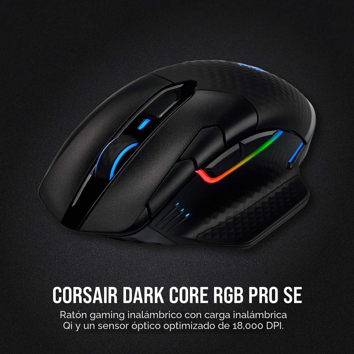 Corsair Dark CORE RGB PRO SE - Ratón inalámbrico FPS\/MOBA para jue...