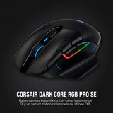 Corsair Dark CORE RGB PRO SE - Ratón inalámbrico FPS\/MOBA para jue...