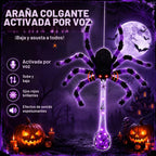 Soulchen Paquete de 2 arañas animatrónicas de Halloween con huevo LED