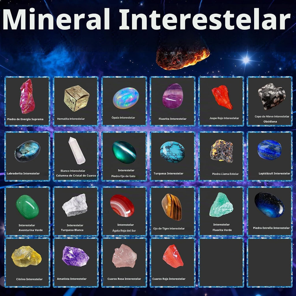 Kit de excavación de piedras preciosas de meteoritos y espacios: desenterrar más de 30 piedras preciosas y cristales reales, kit de ciencia para niños, kit de excavación de gemas, regalo para niñas y