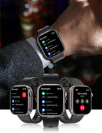 Reloj inteligente con auriculares, pantalla HD de 2.02 pulgadas, rastreador de actividad 2 en 1 con auriculares inalámbricos, impermeable, compatible con Android iOS, viene con 2 correas de