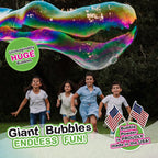 Kit de burbujas grandes de gran valor: 2 varitas de burbujas grandes, paquete de 6 unidades de polvo de burbujas grandes (hace 6 galones) | Juguete al aire libre para niños, niñas | Polvo