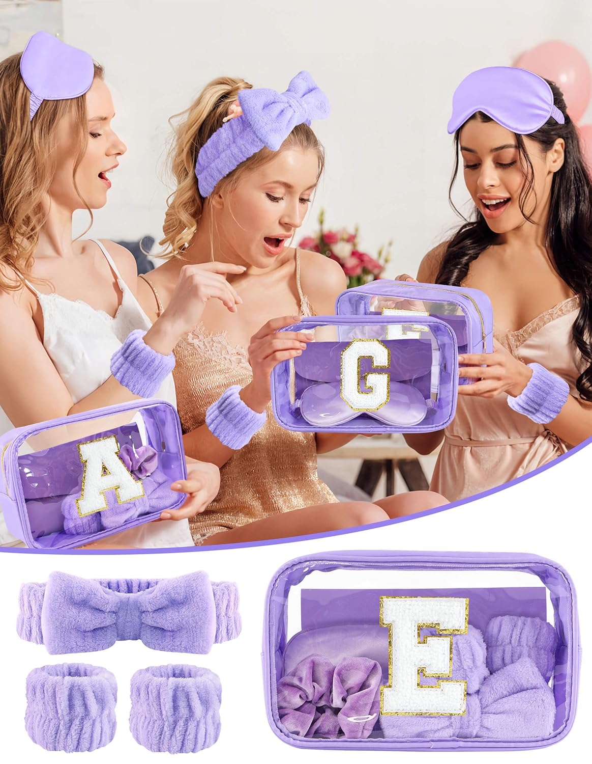 Juegos de regalo para mujeres, bolsa de maquillaje con inicial con...