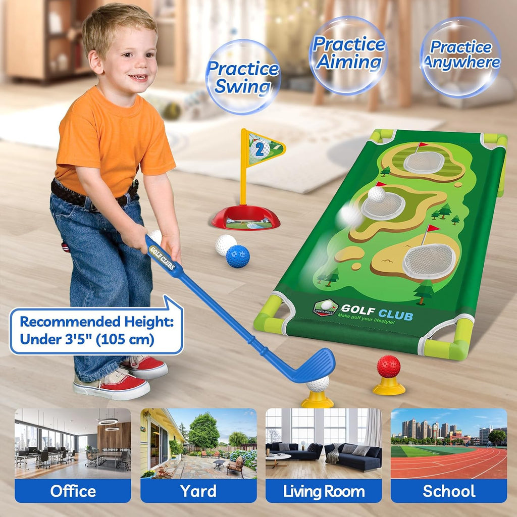 Liberry Juego de Palos de Golf para Niños Pequeños, Juguete para Niños y Niñas de 1 2 3 4 Años, Azul