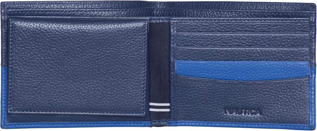 Nautica Men's Bifold Leather Wallet | RFID Blocking | ID Window...