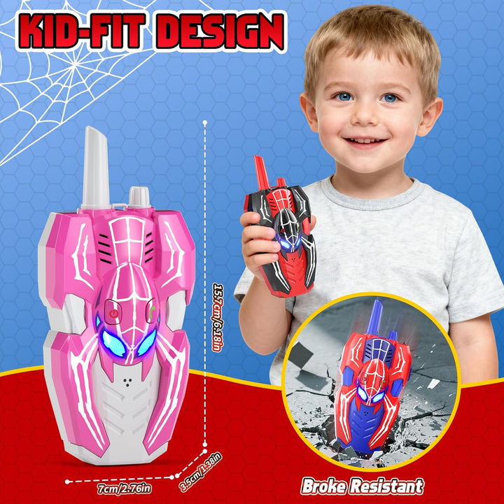 Paquete de 3 walkie talkies para niños, Spider juguetes paquete de...