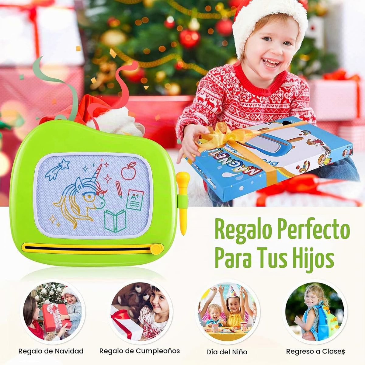 Juguetes para niños de 1 a 2 años, tablero magnético de dibujo y garabatos, juguetes educativos de aprendizaje para niños de 1, 2 y 3 años, regalos para niños y niñas para cumpleaños y