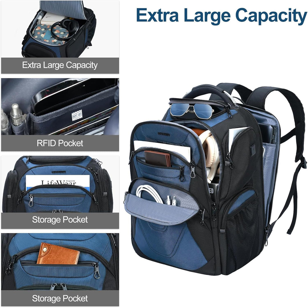KROSER Mochila para laptop de viaje amigable, repelente al agua, mo...