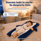 Almohada de cuerpo de pingüino para niños - Almohada de felpa larga en forma de U de 47" para niños, para dormir, leer, comodidad para TDAH y necesidades especiales, ansiedad, funda lavable