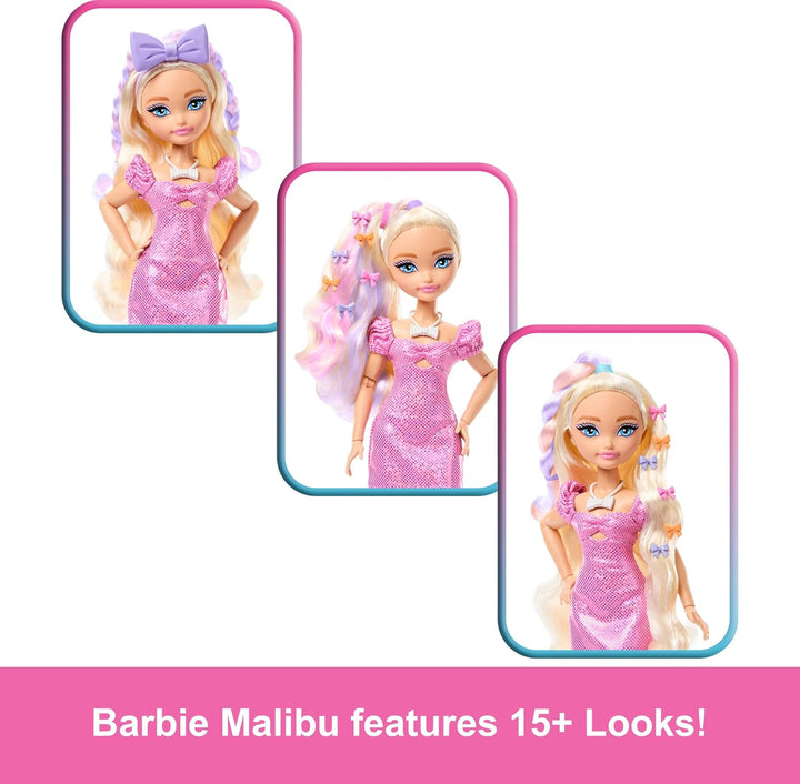 Muñeca de moda Barbie Dream GET Ready Malibu con cabello estilizado...
