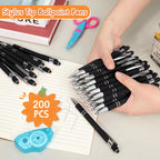 Yeaqee 200 Piezas Bolígrafo a granel con Punta táctil clic, Negro