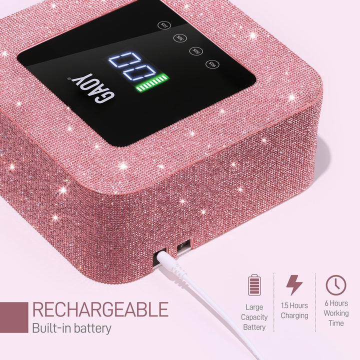 GAOY Lámpara de uñas LED UV inalámbrica para uñas de gel, luz UV re...