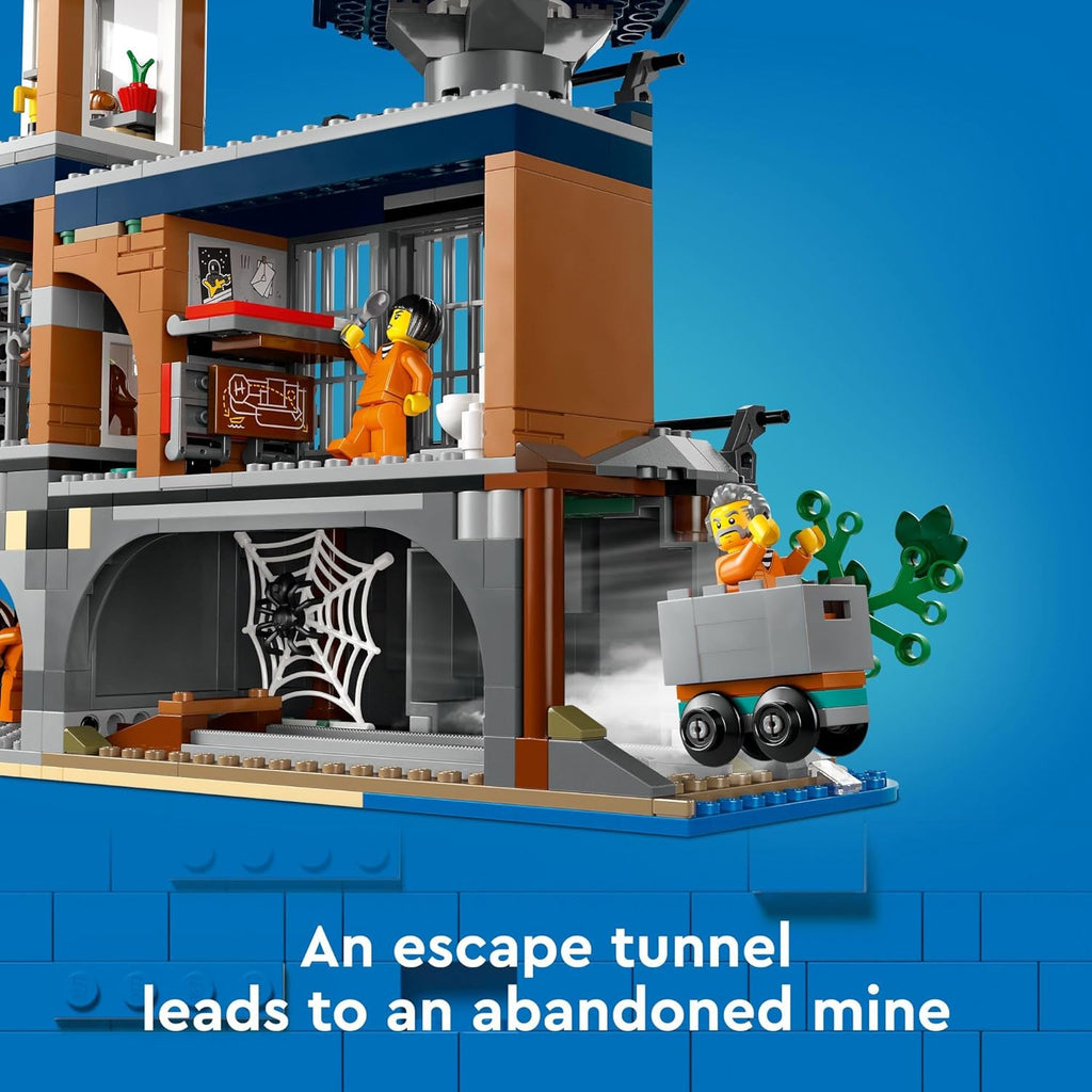 LEGO City Police - Juego de construcción de prisión isla, regalo de cumpleaños para niños y niñas a partir de 7 años, juego imaginativo, juguete de helicóptero, juguete de barco y bote, 7 minifiguras con perro y tiburón, 60419