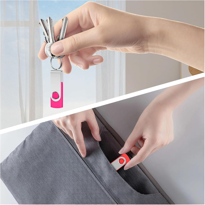 AreTop Unidad flash de 32 GB, paquete de 10 unidades USB, llavero p...