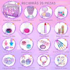 Hohosunlar Set de Maquillaje para Niñas Toys, Regalo de Cumpleaños de Sirena 3 4 5 6 7 8