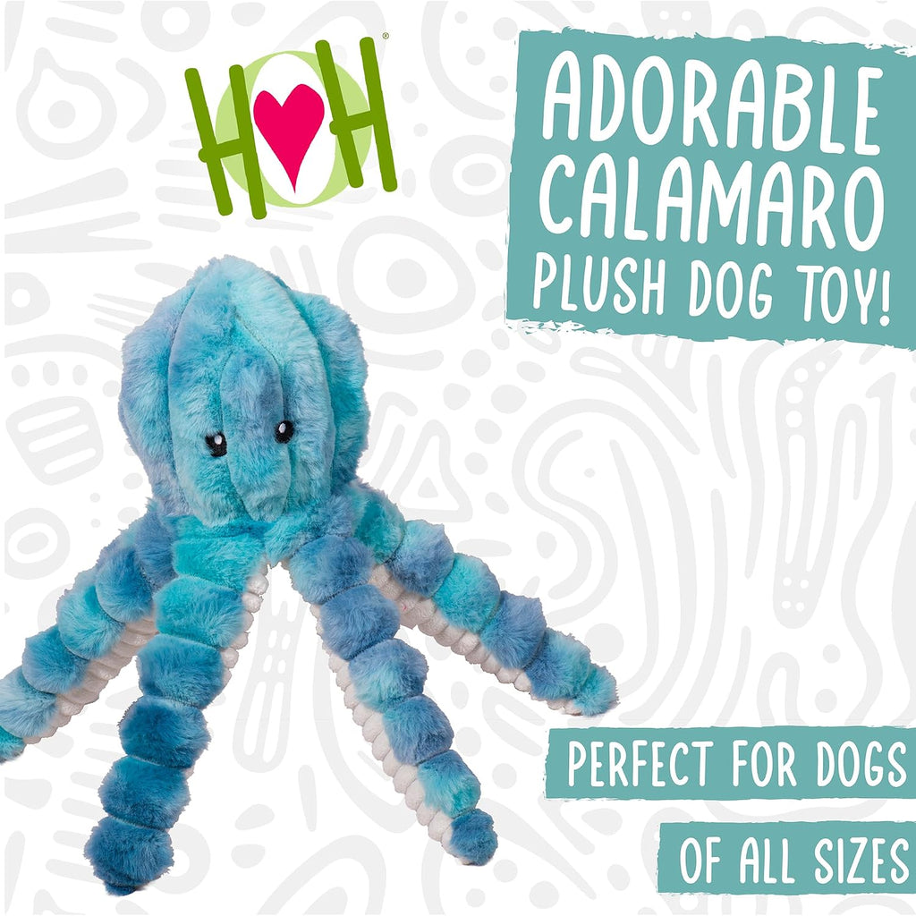 HuggleHounds X-Brace - Juguete interactivo para perros para mascotas grandes para mantenerlas ocupadas, suministros para mascotas, felpa suave y linda, felpa resistente, calamaro, grande