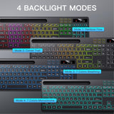 Soueto Teclado inalámbrico con retroiluminación RGB de 7 colores, t...