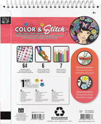 Style Me Up: Color & Stitch, kit de arte para niños, incluye 22 hojas de papel ilustradas, las plantillas cuentan con una gama de diseños, para edades de 8 años en adelante