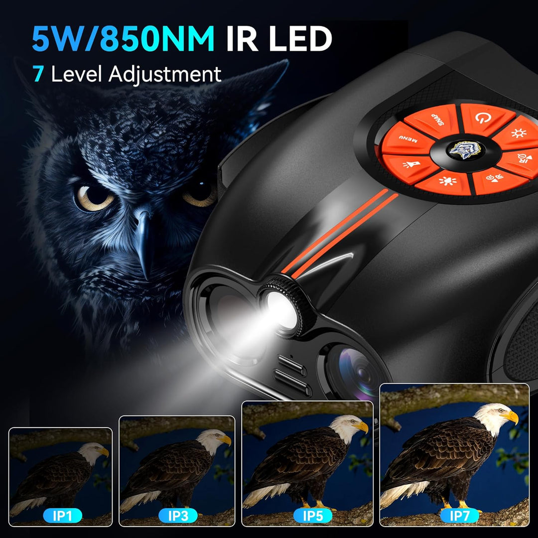 Gafas de visión nocturna 4K para adultos prismáticos de