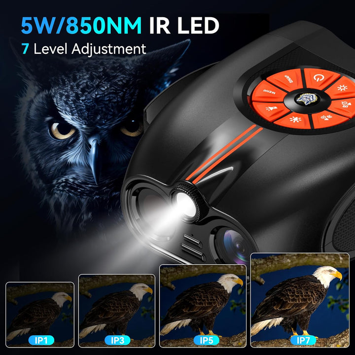 Gafas de visión nocturna 4K para adultos prismáticos de